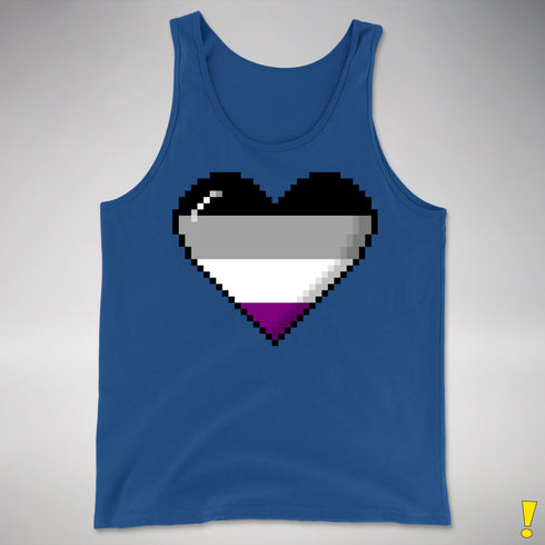 Asexual Pride Pixel Heart Premium Tank Top - Royal Blue